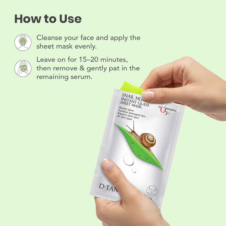O3+ Snail Mucin Instant Glass Sheet Mask