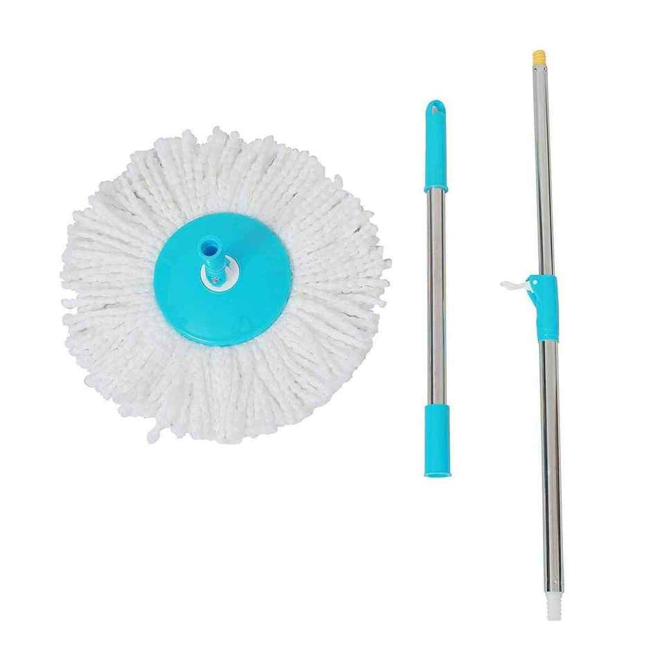 Esquire 360 Bucket Spin Mop Stick With Microfiber Refill | Blue Color