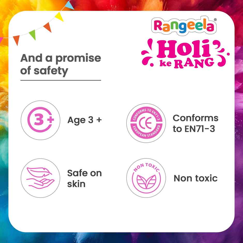 Rangeela Holi Ke Rang Colours Non Toxic | Easily Washable And Safe On Skin | Radiant Pink