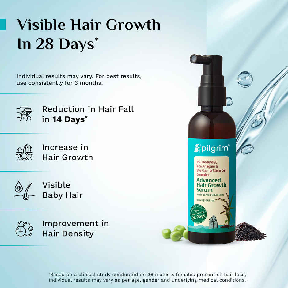 Pilgrim Advanced Hair Growth Serum with Redensyl & Anagain Reduces Hair Fall & Boosts Hair Growth