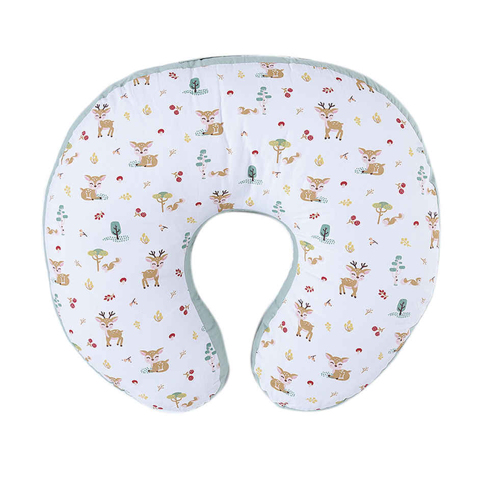 Haus & Kinder Cotton Breastfeeding Pillow | Removable Cover | Newborn Babies 0-12 Months | Woodland