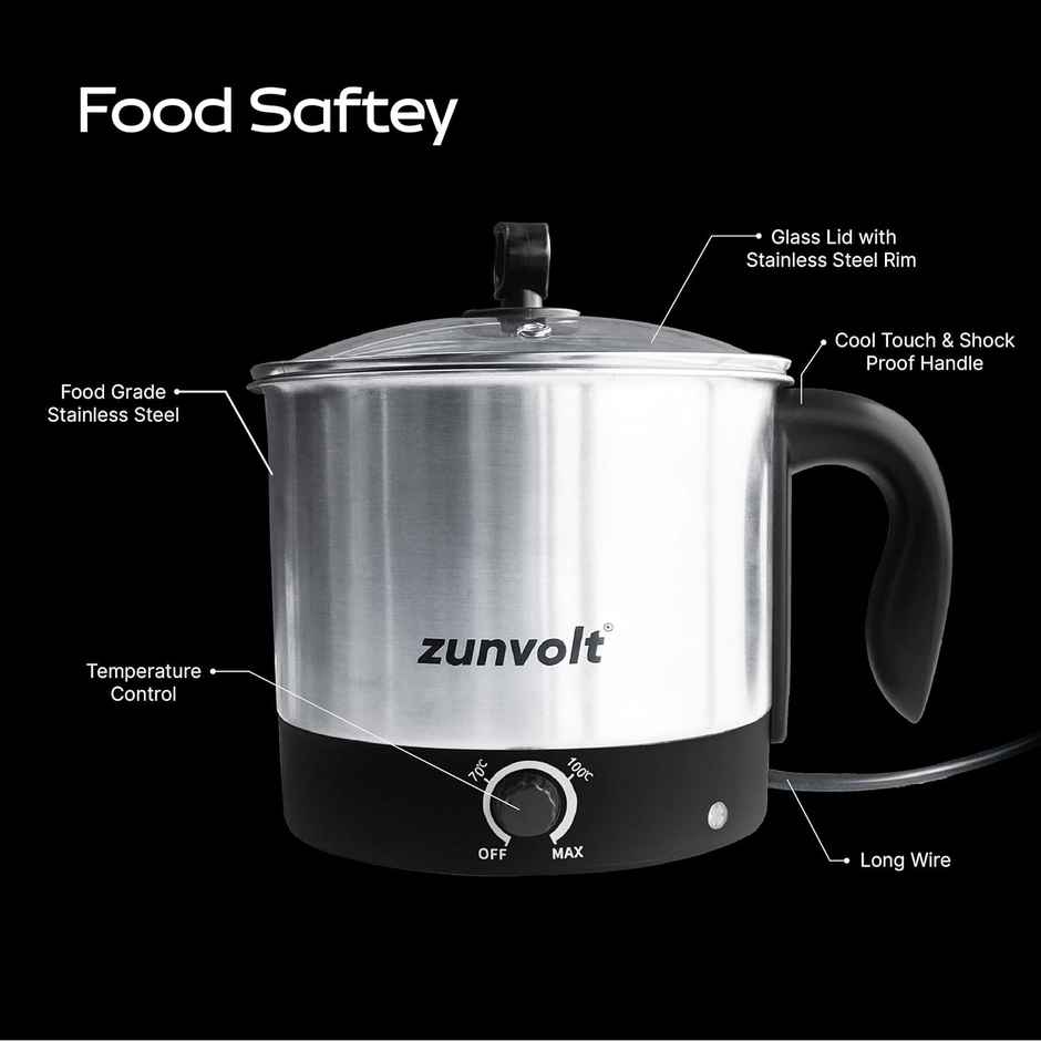 ZunVolt 1.5 L Multi Cooker Electric Kettle | 1.5 L | Stainless Steel