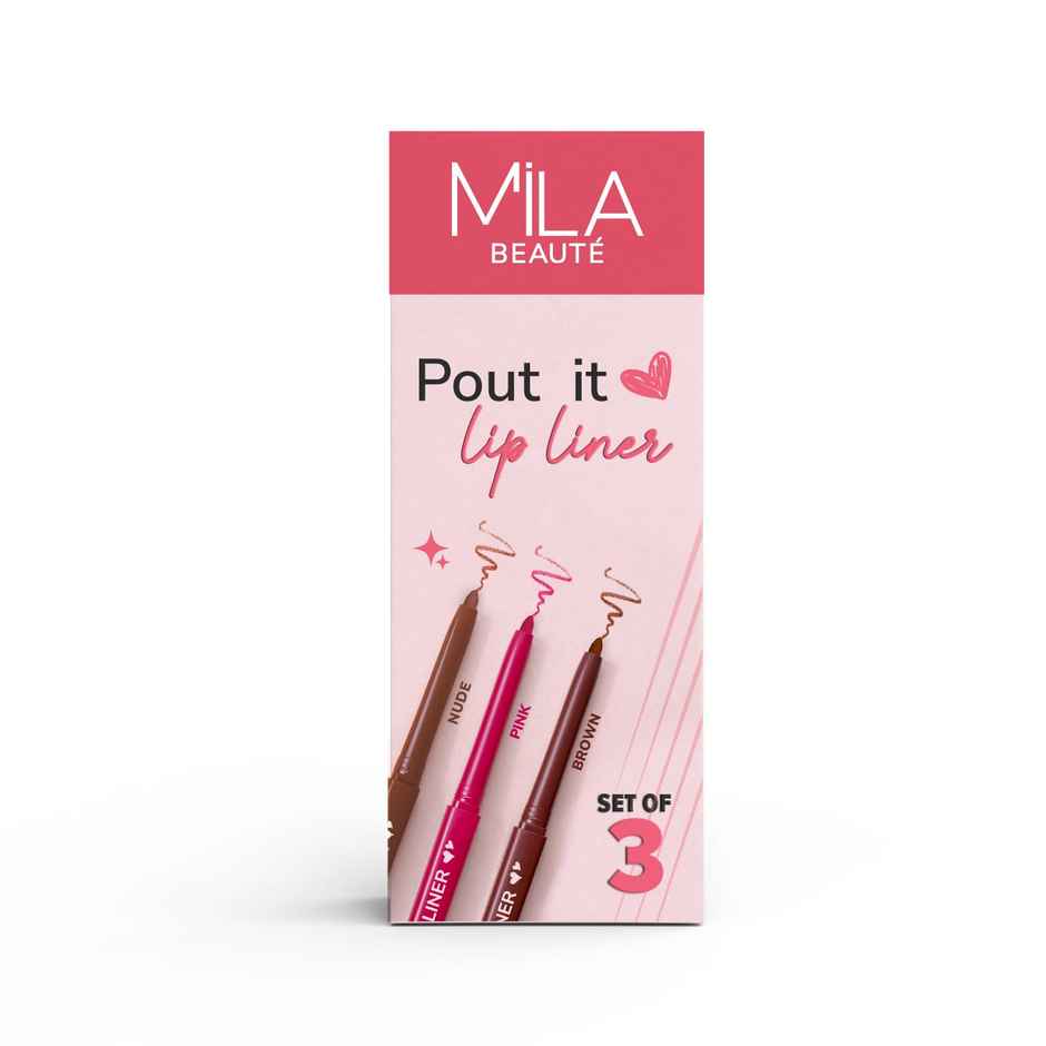 Mila Beaute Pout It Lip Liner | Highly Pigmented | Non Drying Formula | Enriched with Squalene