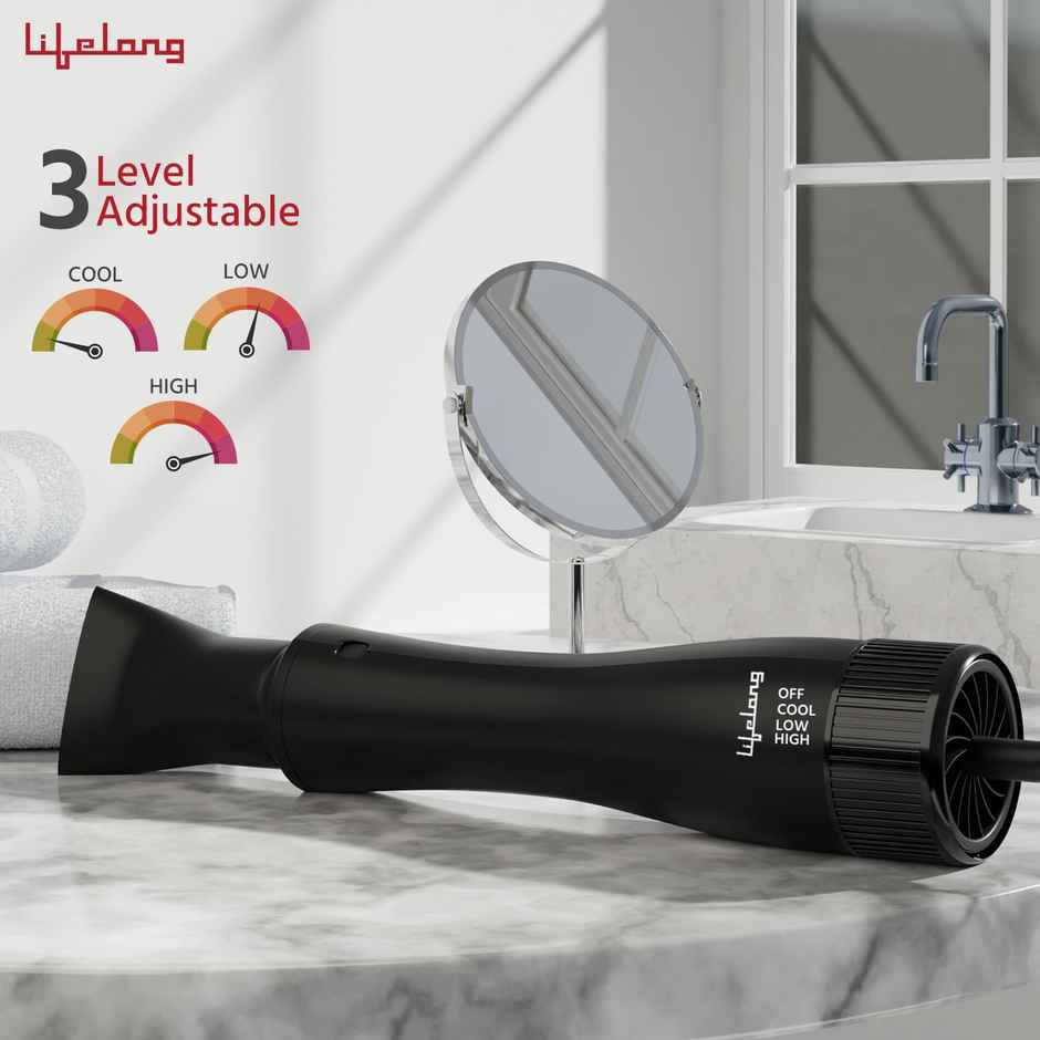 Lifelong Blow Dry Brush|Hot Air Brush, 1200 Watts, 4 In 1 Hair Styling Brush, Attachments