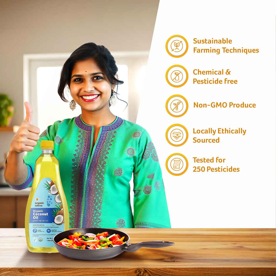 Organic Tattva Coconut Cold Pressed Oil (Nariyal Oil)