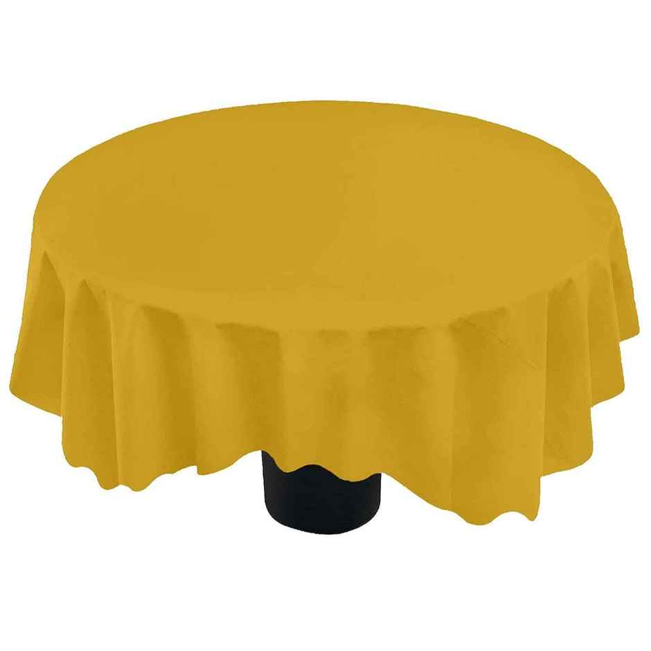 Lushomes Table Cover - Dark Yellow | Classic Plain Dining | 60 inch Round