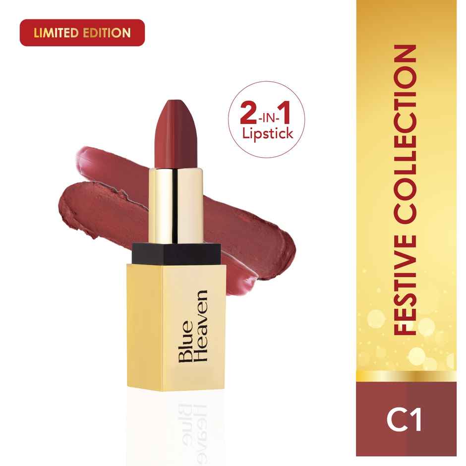 Blue Heaven 2 In 1 Festive Lipstick Dual Shade Ultra Lightweight Soft Matte Finish - C1