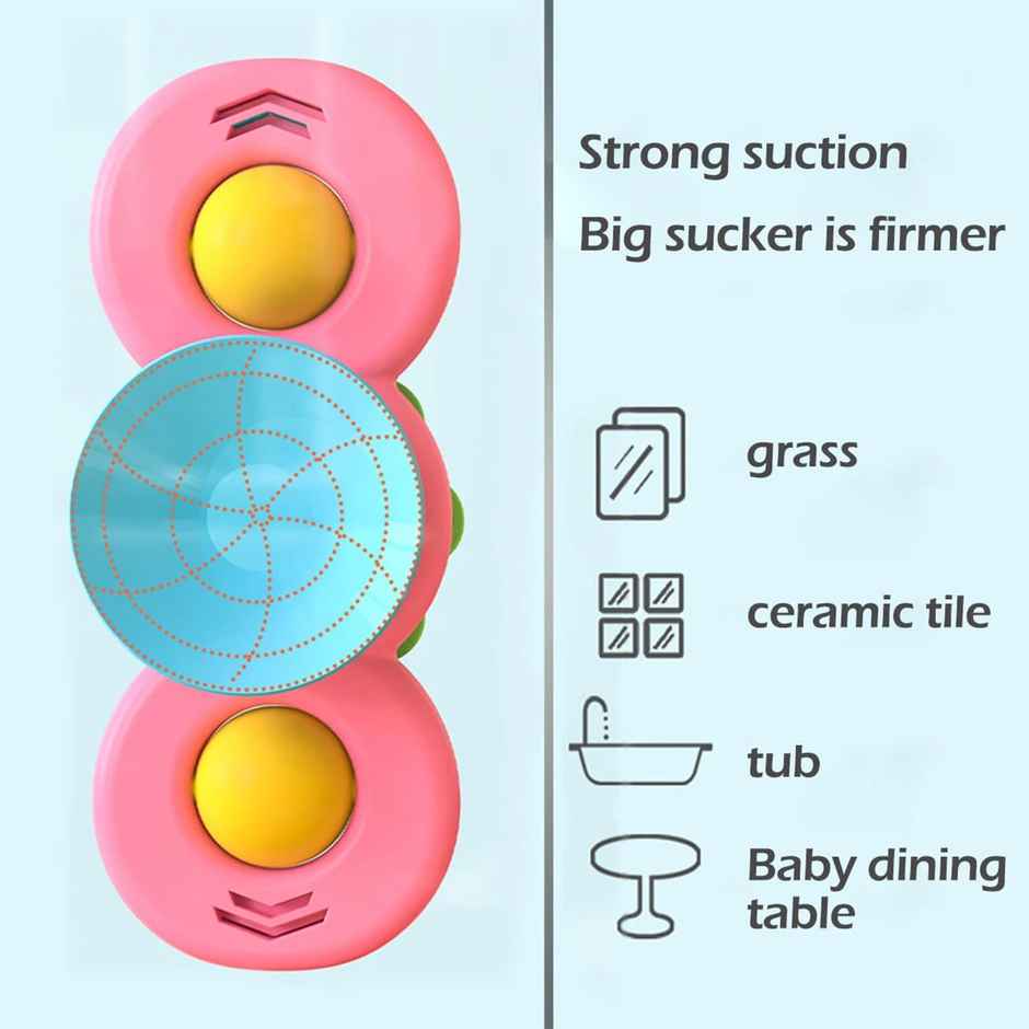 Kidology 3Pcs Silicone Suction Cup Spinning Bath Toy Sensory Fidget Baby Bath Spinning Bath Toys