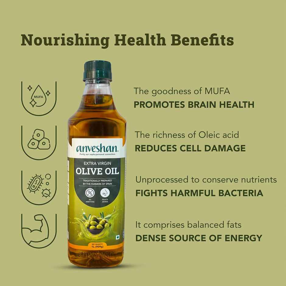 Anveshan Extra Virgin Olive Oil | Pet Bottle | Cold Pressed Extraction