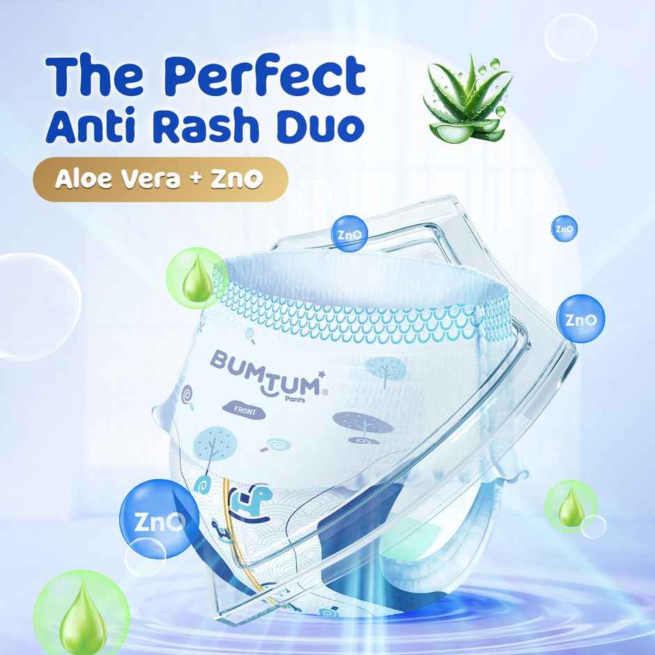 Bumtum Baby Diaper Pants With Double Leakage Protection - 9 To 14 Kg Large