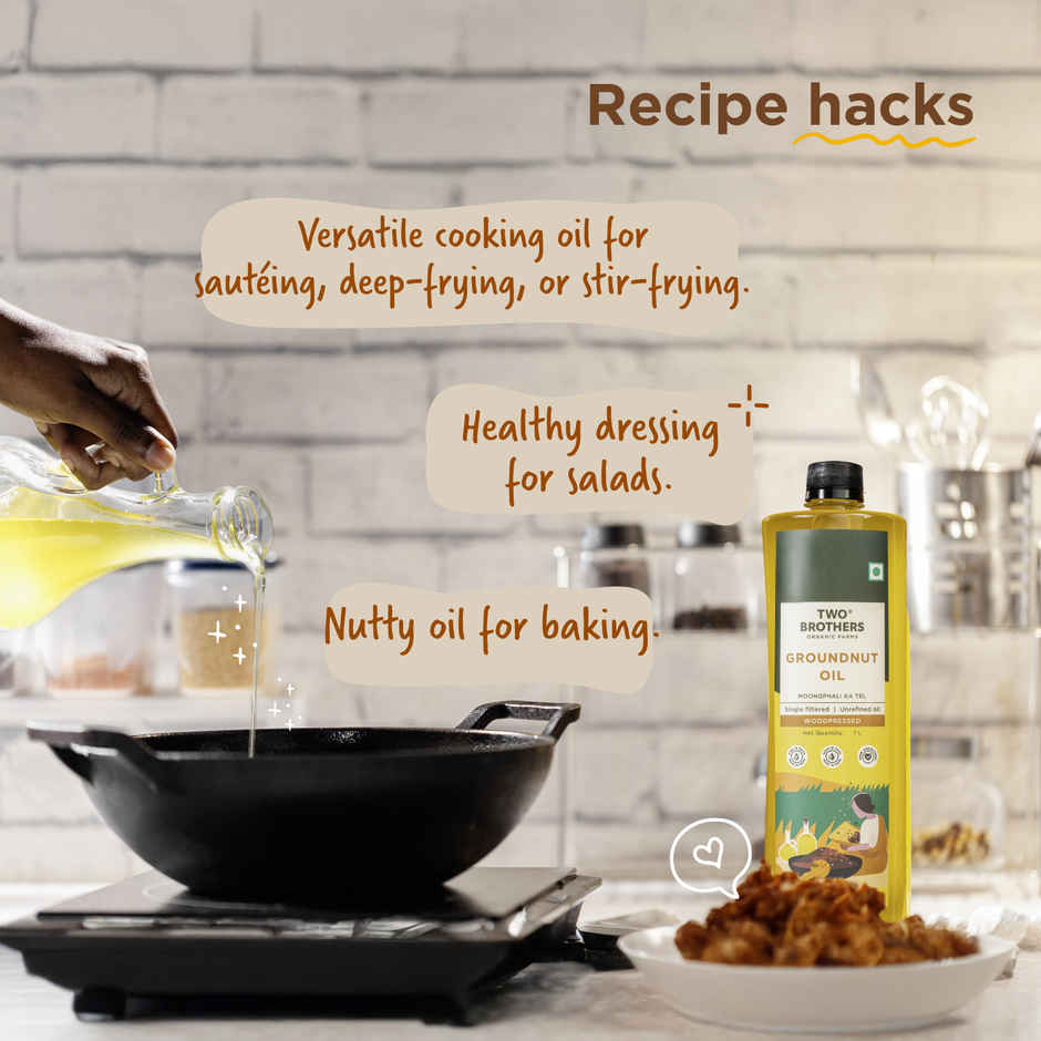 Two Brothers Groundnut (Peanut) Wood Pressed Oil Single-filtered | Tin Can