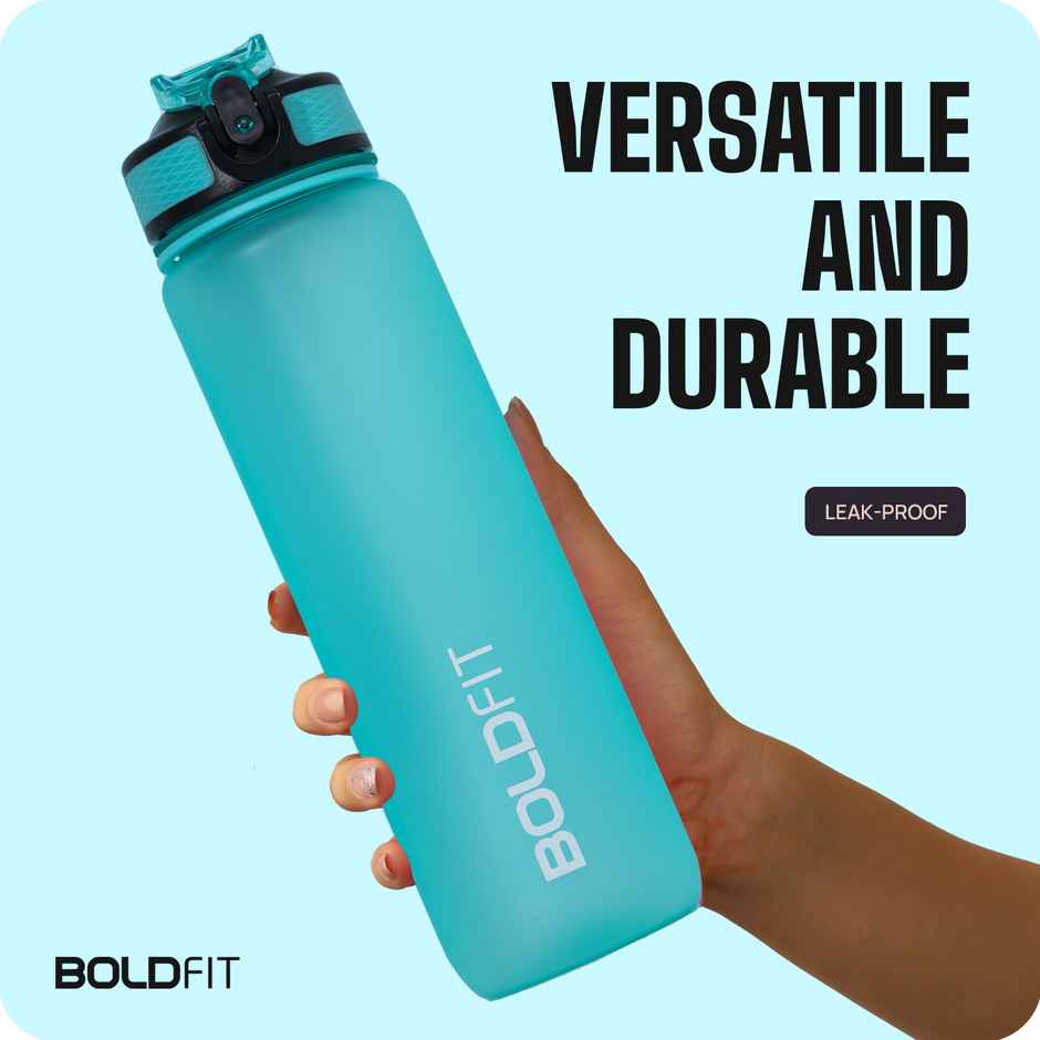 Boldfit Water Bottles 1 Litre Sipper With Straw Unbreakable | Mintgreen Plastic