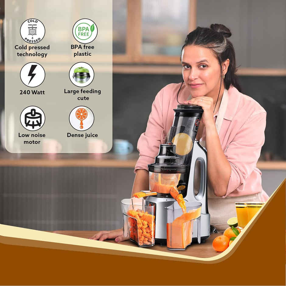 Agaro Imperial Slow Juicer, Professional Cold Press Whole Slow Juicer, 240W, 100% Copper Motor