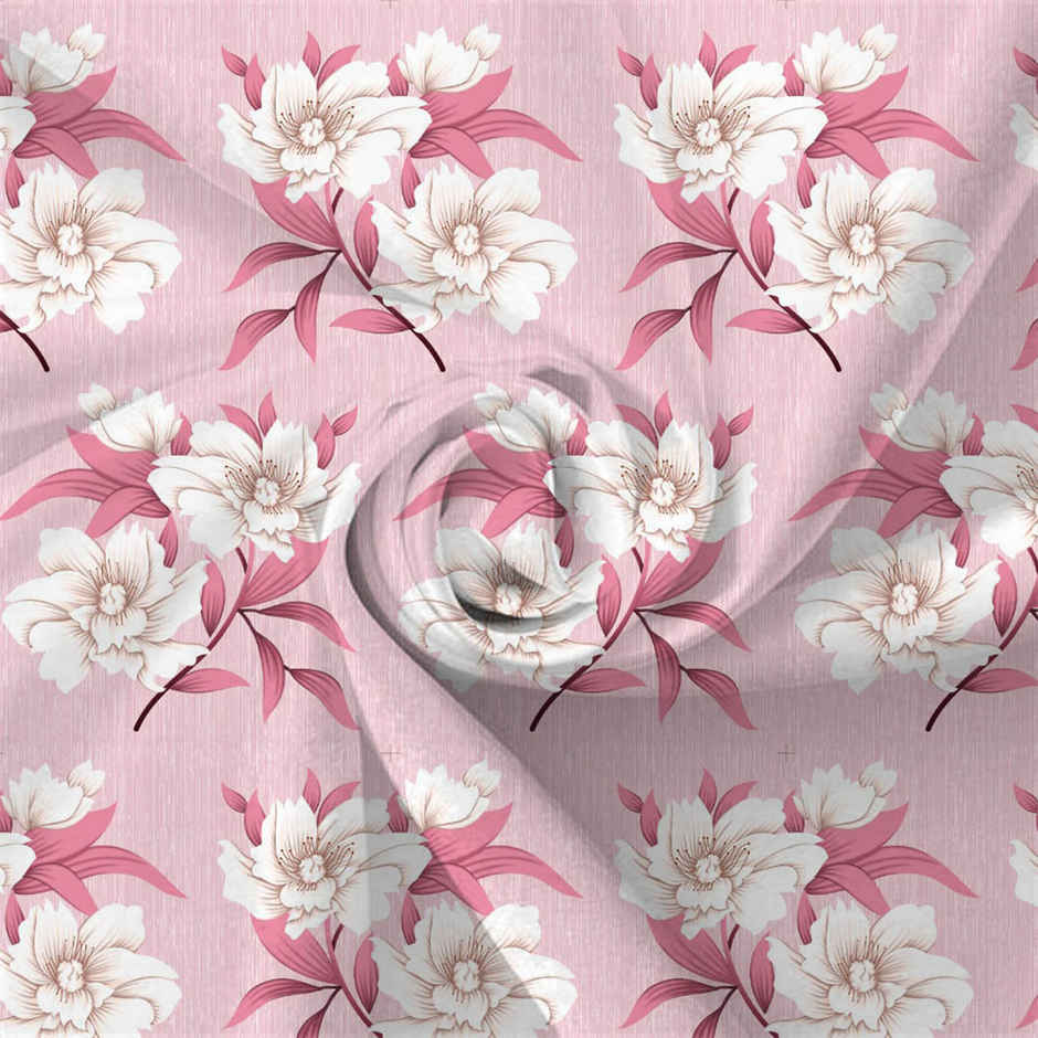 BAY6 Microfibre Floral Print Double Bedsheet - Pink | 215 x 230 cm + Two Pillow Covers
