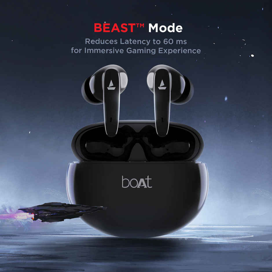 boAt Airdopes 181 TWS Earbuds Beast Mode(Low Latency Upto 60ms)for Gaming(Carbon Black)