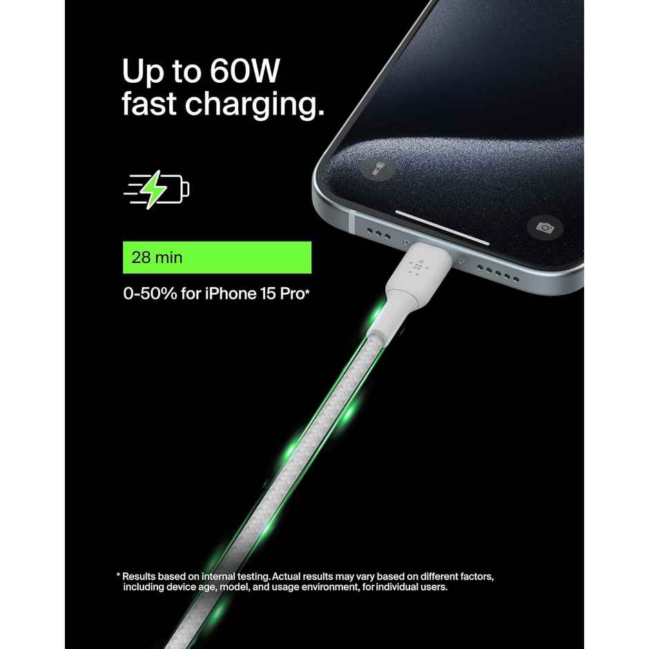 Belkin Braided USB-C To USB-C Cable | 1 m | White