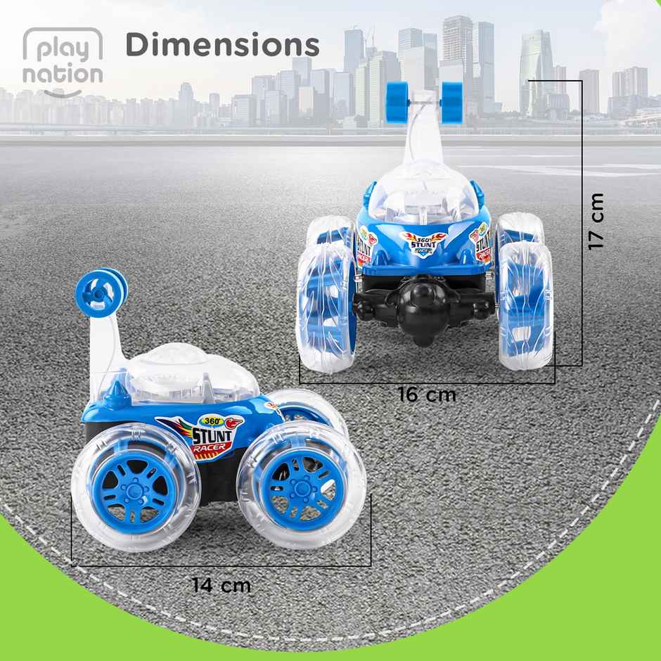 PlayNation Remote Control 360 Degree Twisting Stunt Car Scale Ratio 1:24 - Blue