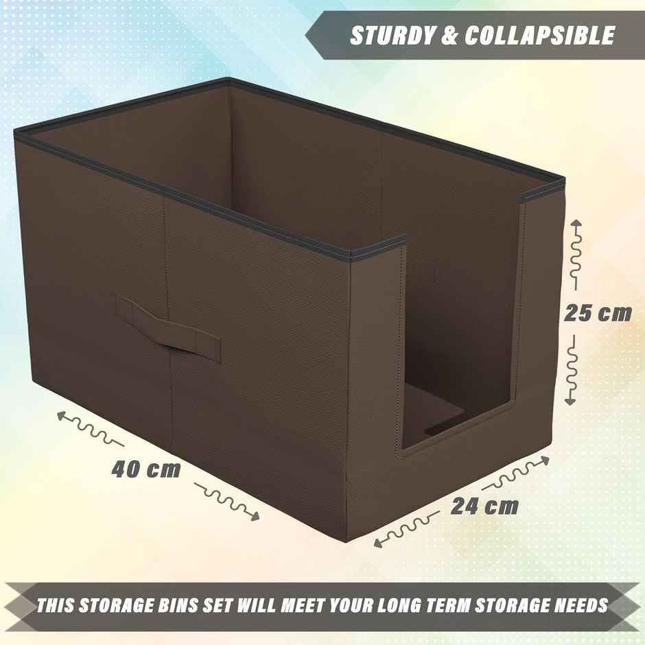 Kuber Industries Pack of 4 Non Woven Shirt Organizer for Wardrobe | Foldable Stacker | Brown