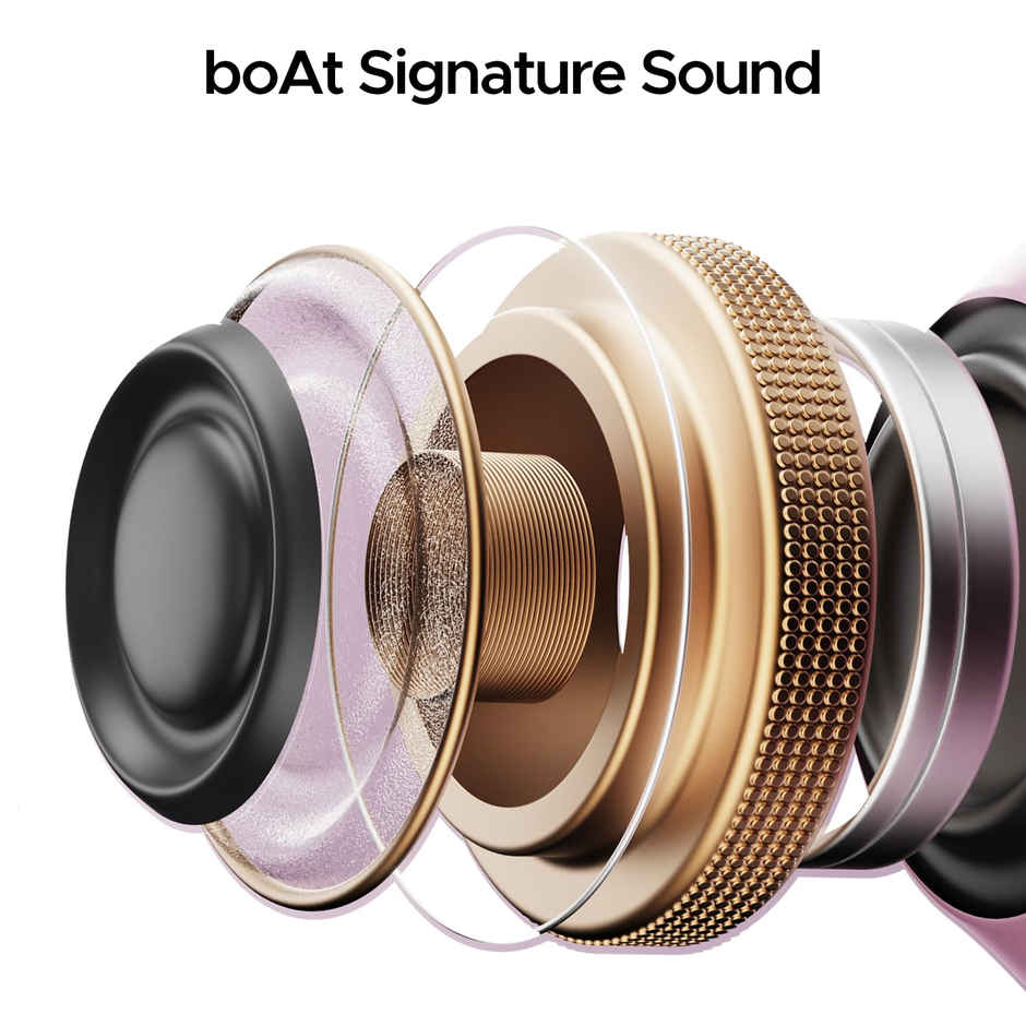 boAt Airdopes 311 Pro in Ear TWS Earbuds with mic, ANC, 50H Battery, Fast Charge, Dual Mics ENx Tech, Transparent LID, Low Latency, IPX4, IWP Tech, BT v5.3 - Lavender Rush Pink