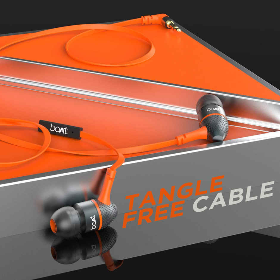 boAt Bassheads 225 in-Ear Wired Headphones with Mic (Molten Orange)