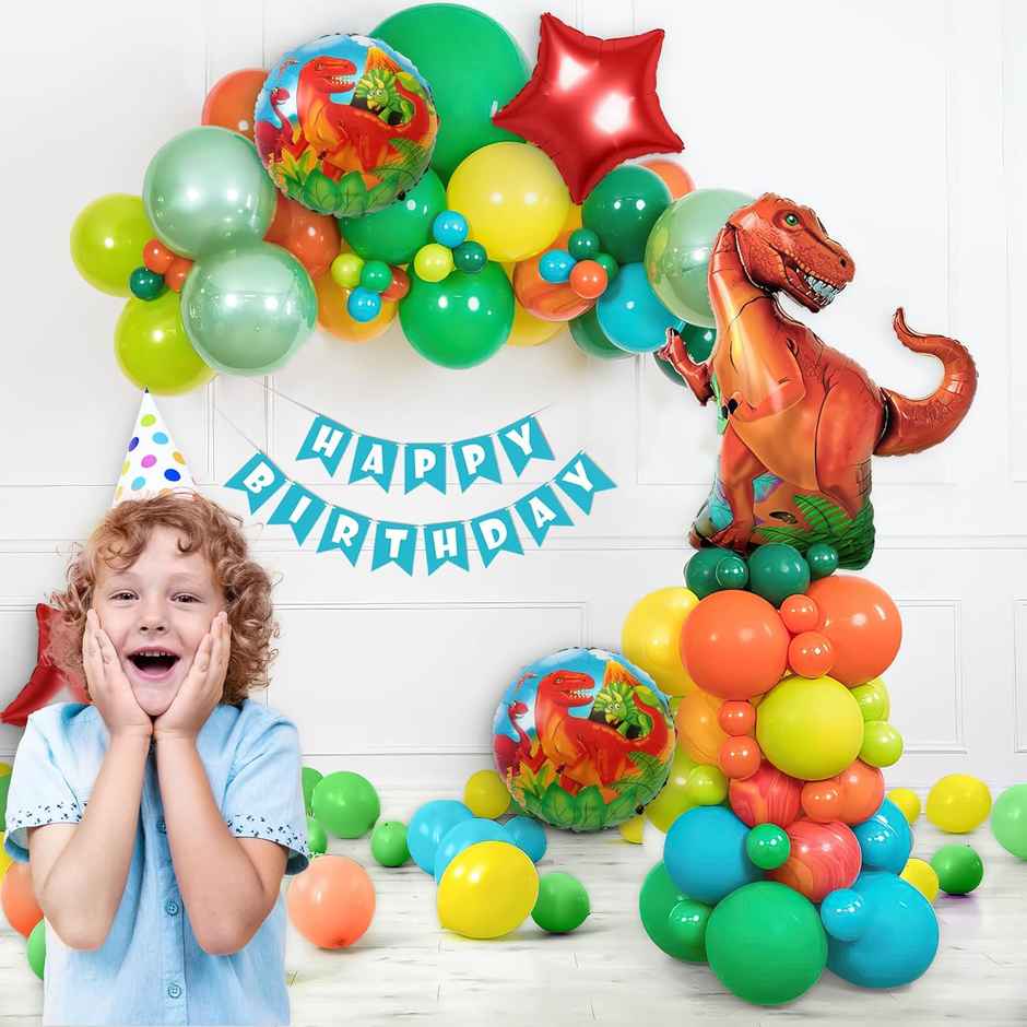 Dinosaur Theme Birthday Decor With Foil Balloon Set | Special You