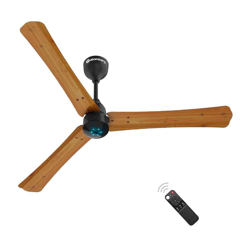 Atomberg Renesa+ BLDC Ceiling Fan,1200mm, Remote Control,BEE 5 Star,LED Indicators,Golden Oakwood