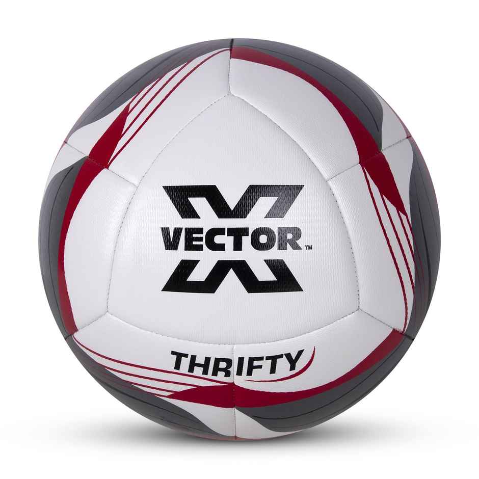 Vector X Thrifty Textured Machine Stitch Football | Size - 5 | White-Red