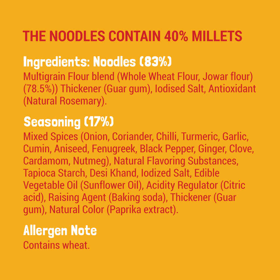 Slurrp Farm No Maida Instant Millet Noodles- Magic Masala, Not Fried, Millet Noodles (Pack Of 2) Combo 
