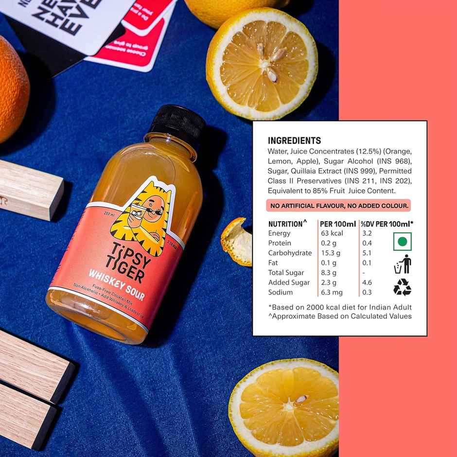 Tipsy Tiger Whiskey Sour Cocktail Mixer | Ready & Convenient