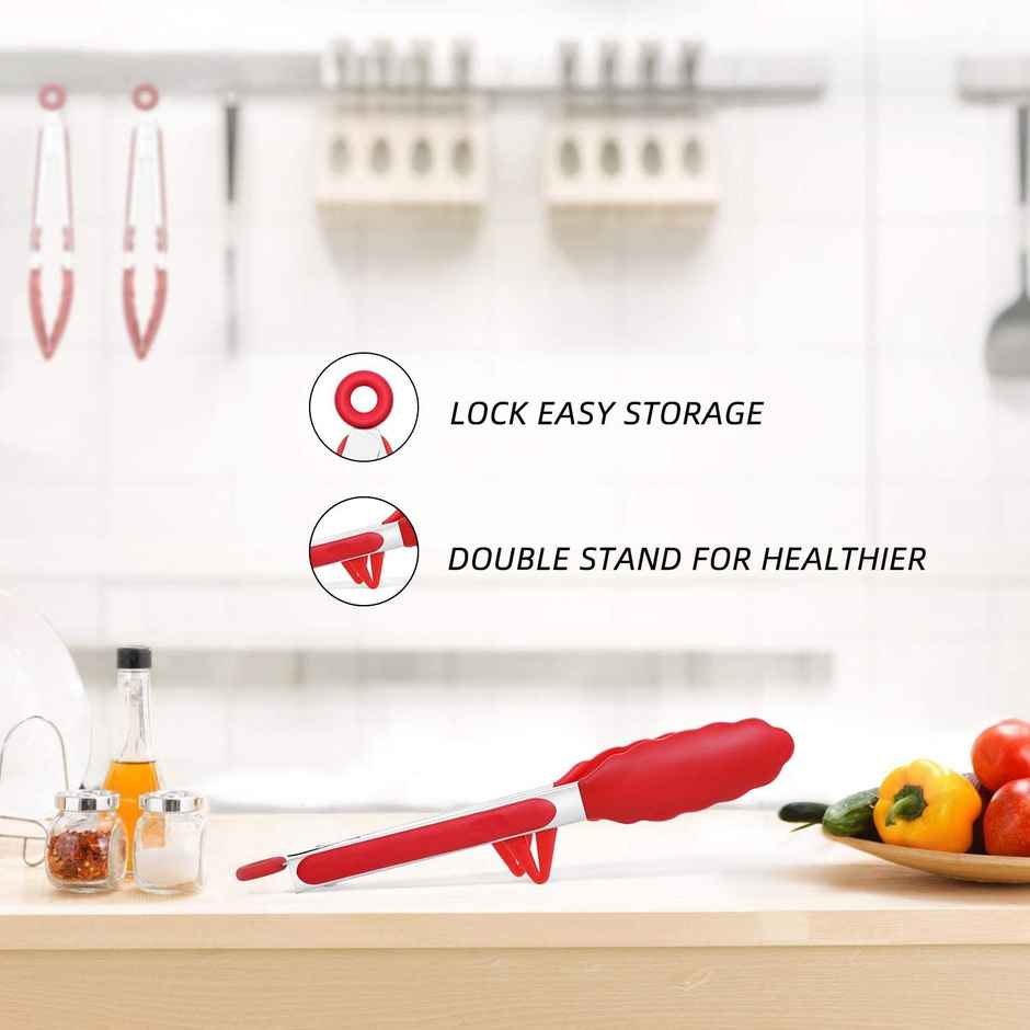 Femora Virign Silicone Food Tong With Hook 12 Inch