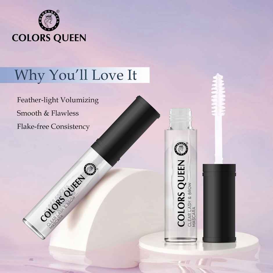 Colors Queen Clear Lash & Brow Mascara | Transparent Mascara Waterproof for Women Enriched