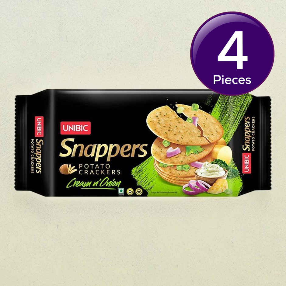 UNIBIC Snapper Cream And Onion Flavoured Crackers | Cholesterol-Free And Trans Fat-Free Combo