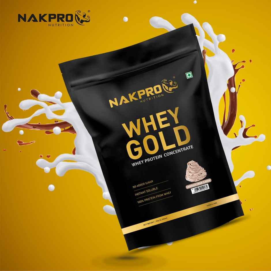 Nakpro Gold Whey Protein Concentrate Chocolate Cream 25.5G Protein 5.6G Bcaa Trustified Certified