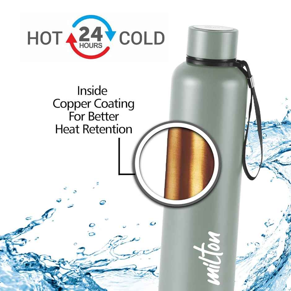 Milton Aura Thermosteel Bottle | 750 ml | Grey | 24 Hours Hot And Cold