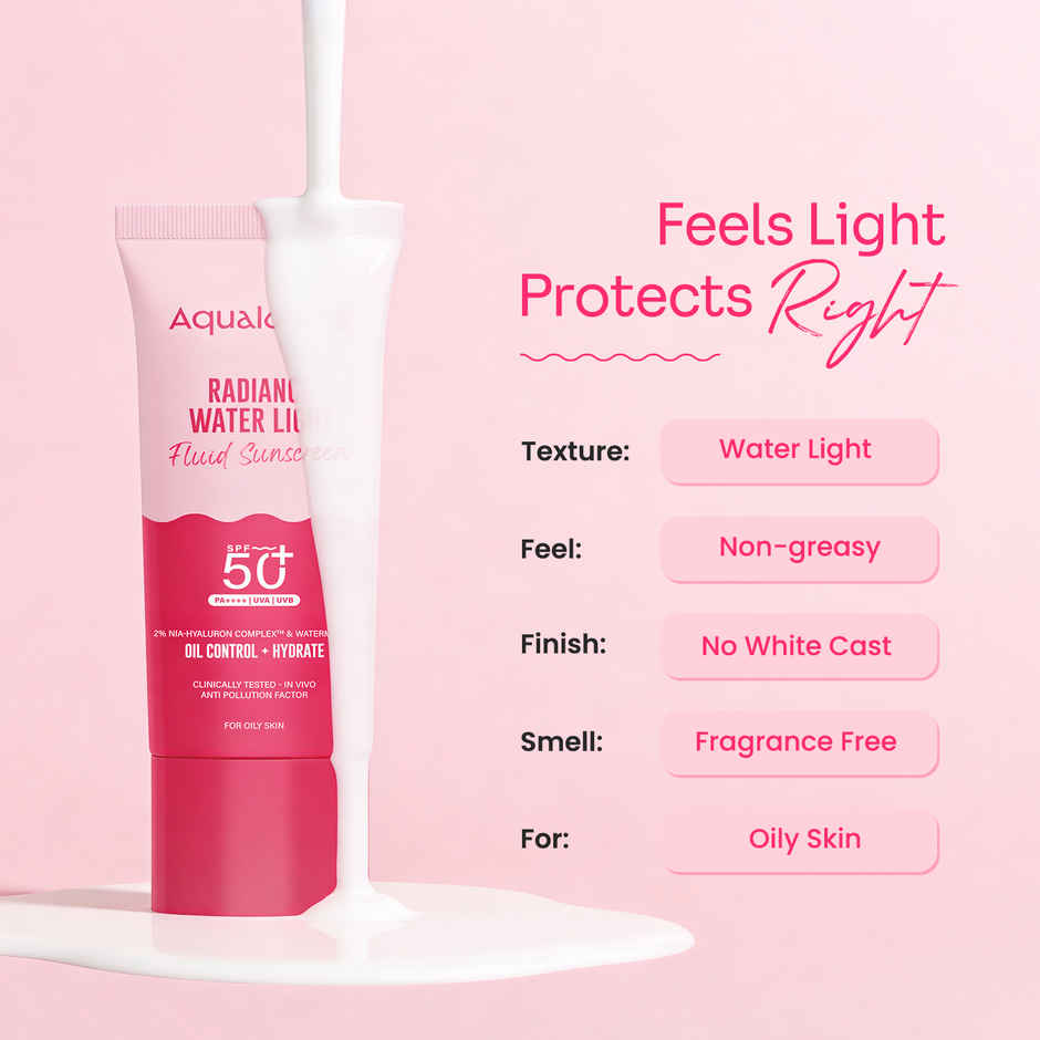 Aqualogica Radiance+ Water Light Fluid Sunscreen | Tested On GenZ