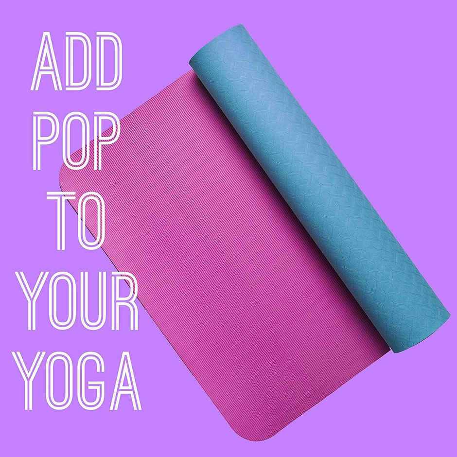 Boldfit Yoga Mat For Women And Men With Cover Bag Tpe Material Extra Thick 6Mm Green Pink