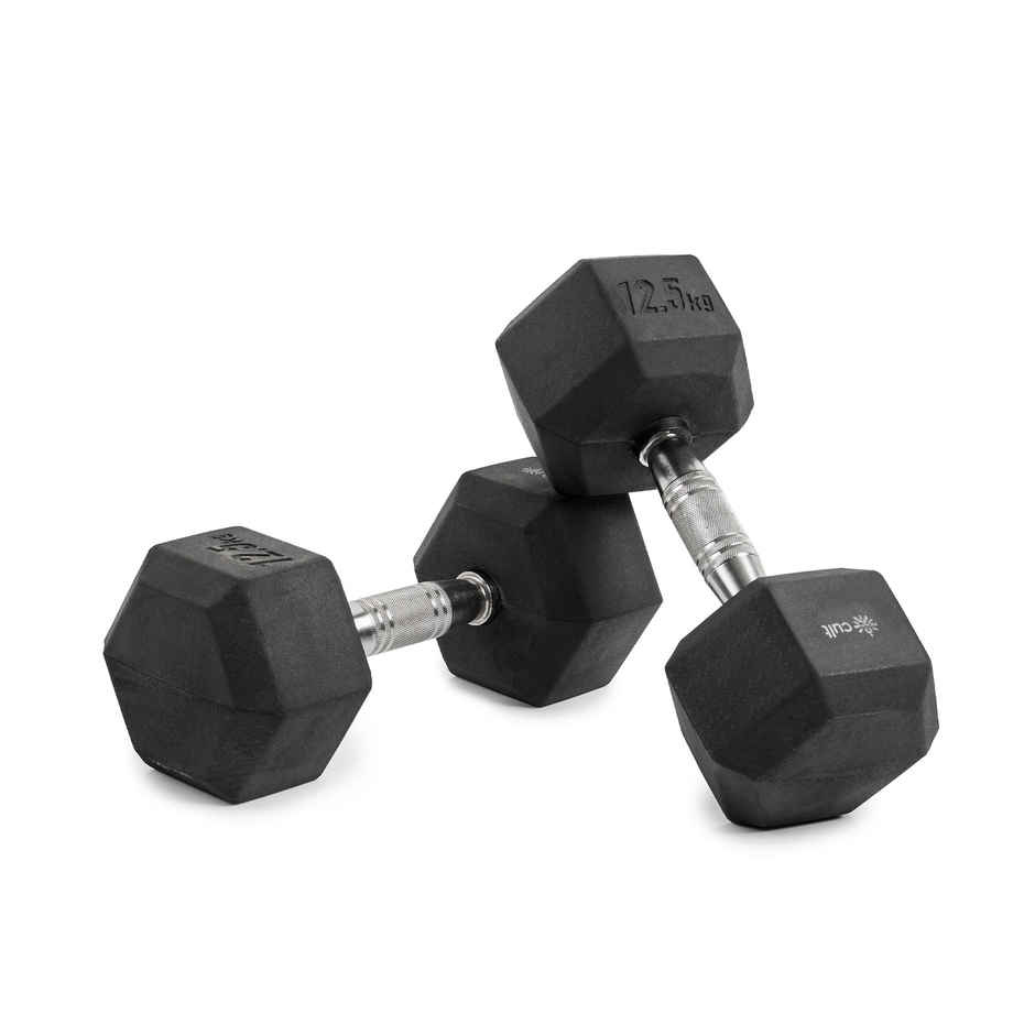 Cult Hex Dumbbell Set (12.5 kg X 2) | Black