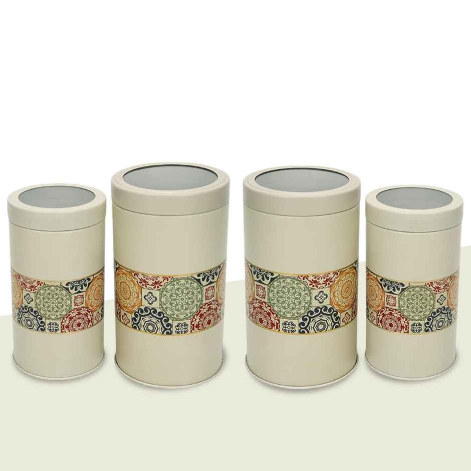 JARSOME Mandala Collection Rangoli Airtight Kitchen Container Set | Beige