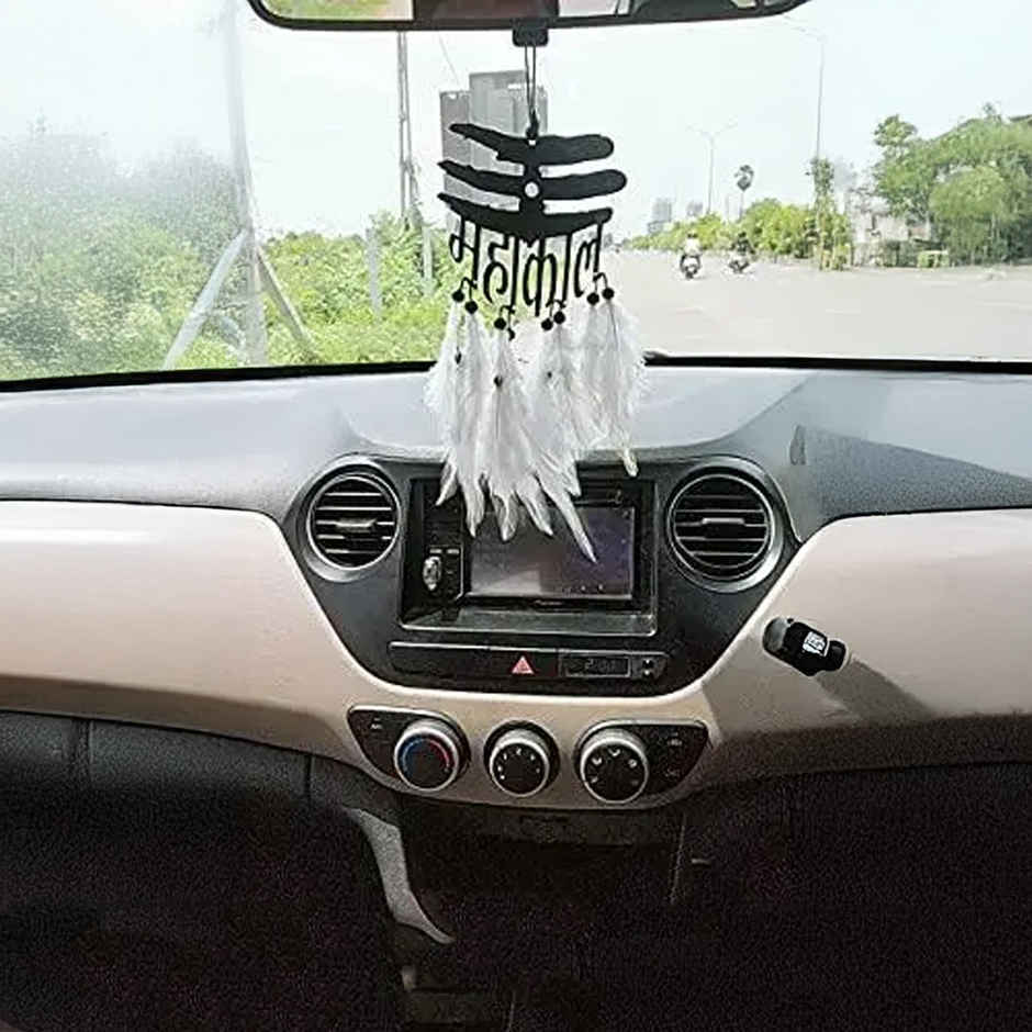 Divine Vibes Mahakal Them Wall Hanging Car Front Mirror Hanger