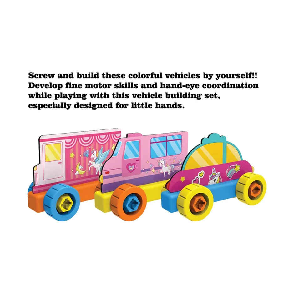 Play Panda Build A Vehicle Fantasy Wheels - 3 in 1 - A fun screw & unscrew activity for kids