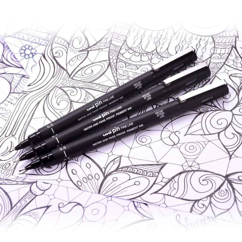 Uniball Pin 200 Liner Drawing Pens, 0.8 mm Tip