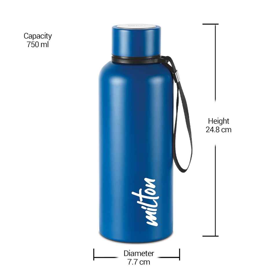 Milton Stainless Steel Aura 750 Thermosteel Bottle | Dark Blue | 750 ml