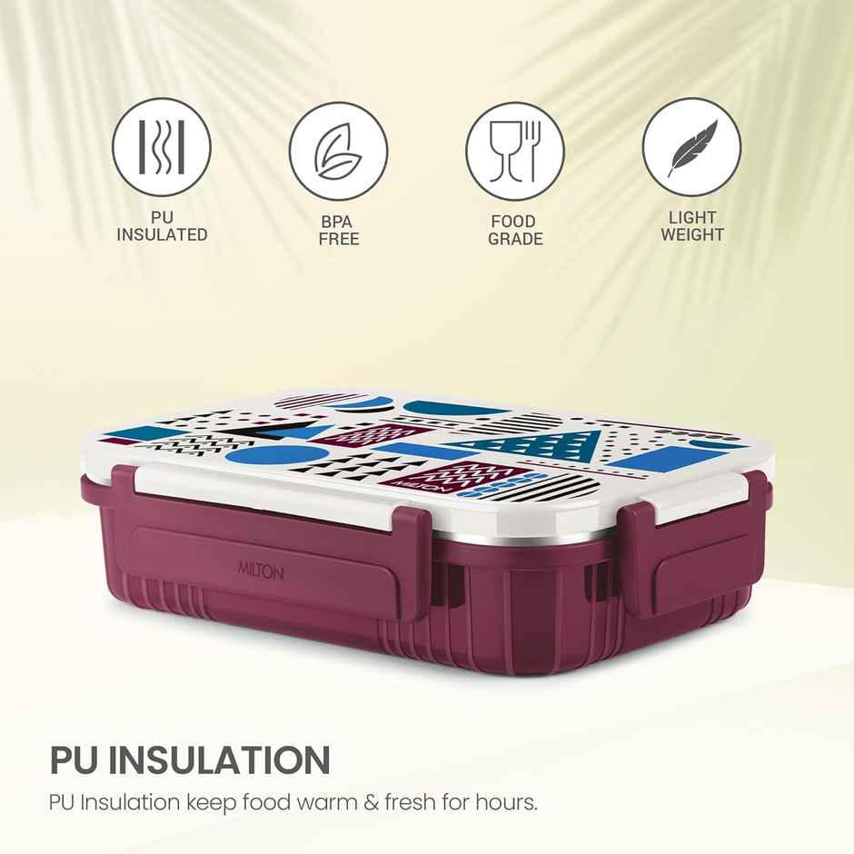 Milton Fun Feast 3 Inner Stainless Steel Tiffin Box | 700 ml | Maroon