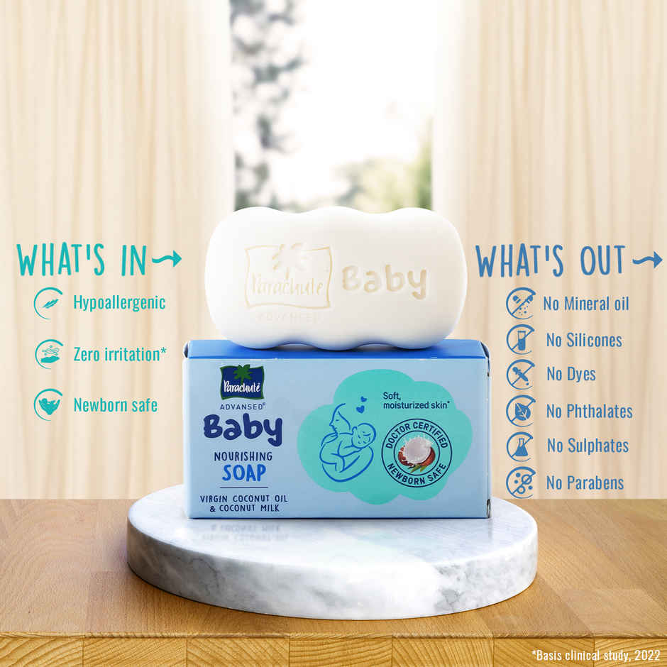 Parachute Advansed Baby Soap For Newborn Babies Virgin Coconut Oil & Coconut Milk