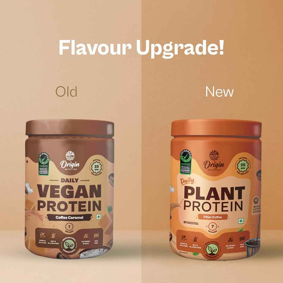 Origin Nutrition Daily Plant Protein Filter Coffee Flavour- 7 Servings