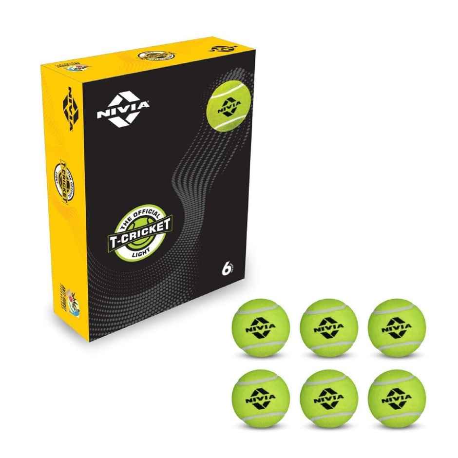 Nivia Cricket Tennis Ball Light Weight Yellow (Pack Of 6)