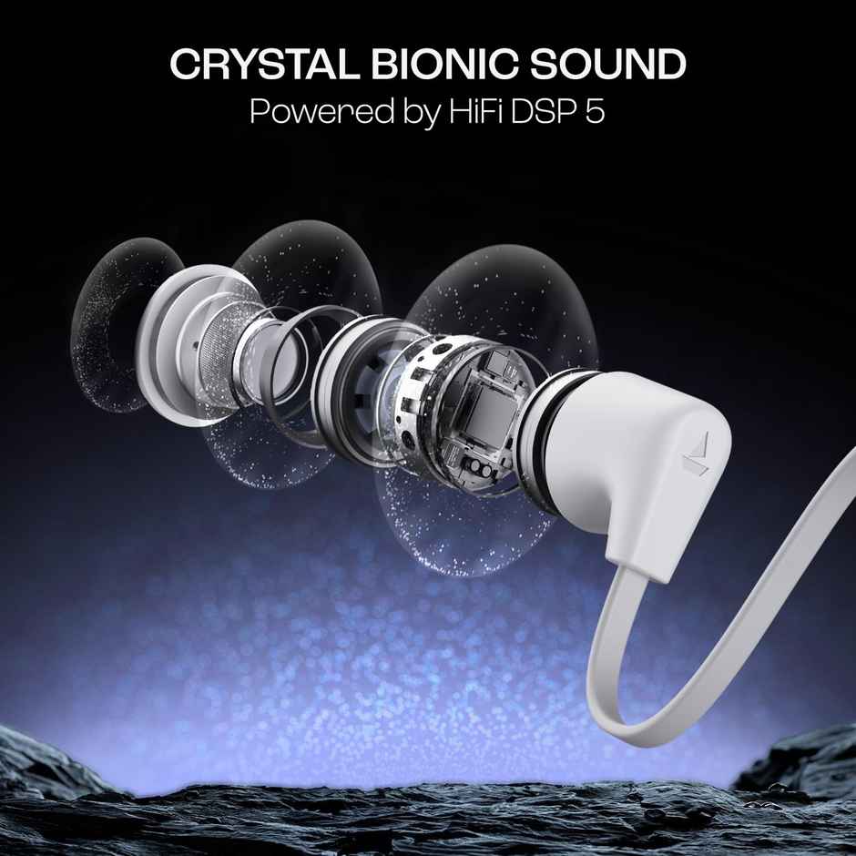 boAt Rockerz Trinity BT Neckband w/ 150H Playtime, Crystal Bionic Sound & ASAP Charge (Kutch White)