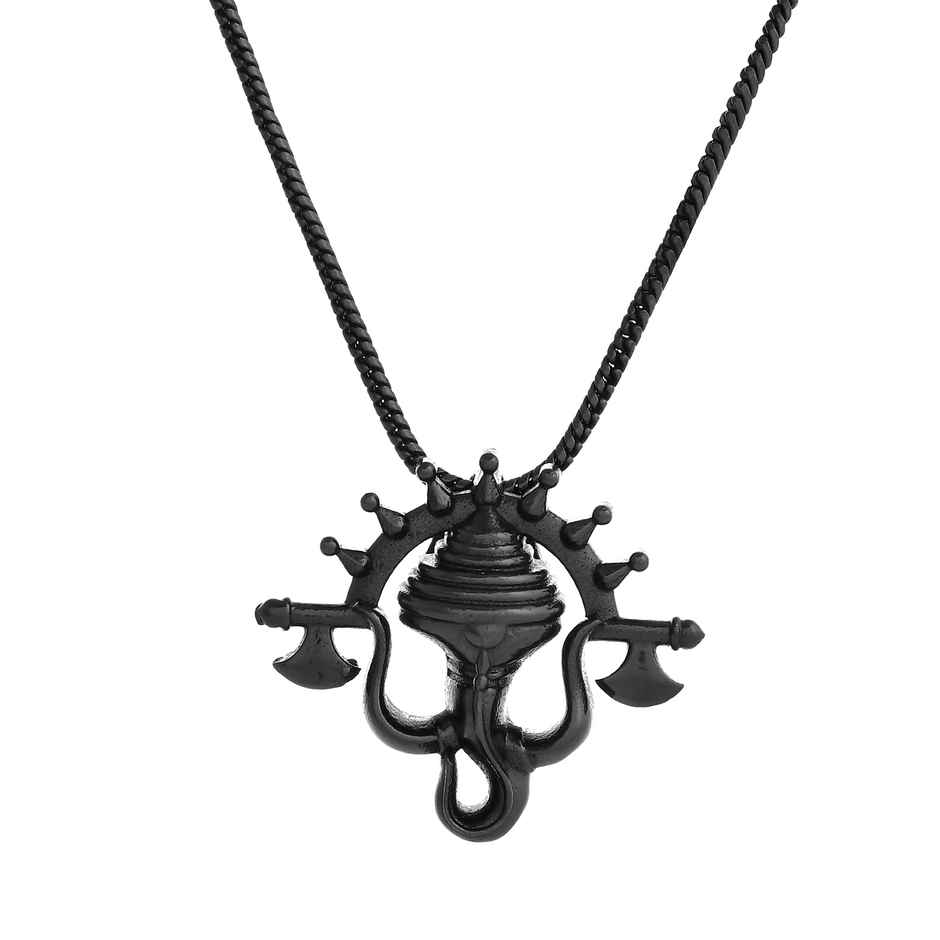 Voylla Eclipse Stylish Black Trishul Men s Pendant