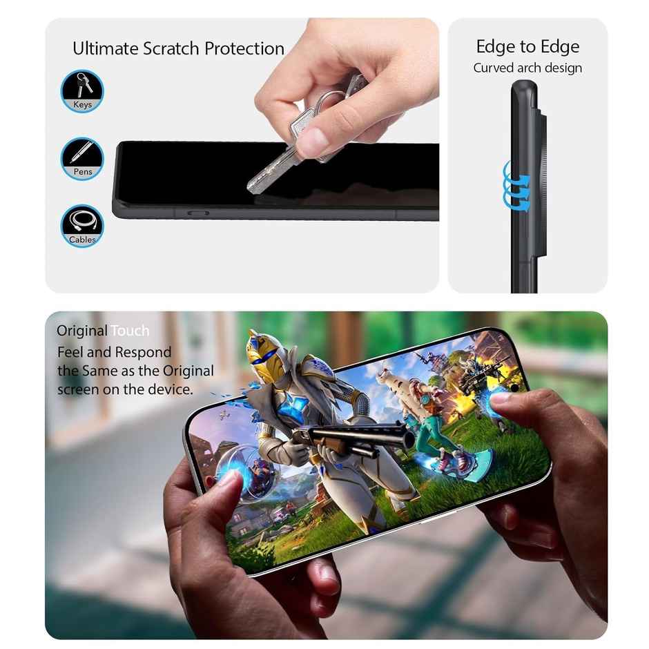 Kapaver Oneplus 12 - Easydo Tempered Glass Screen Protector Guard | Glass Hd | 1 Pack