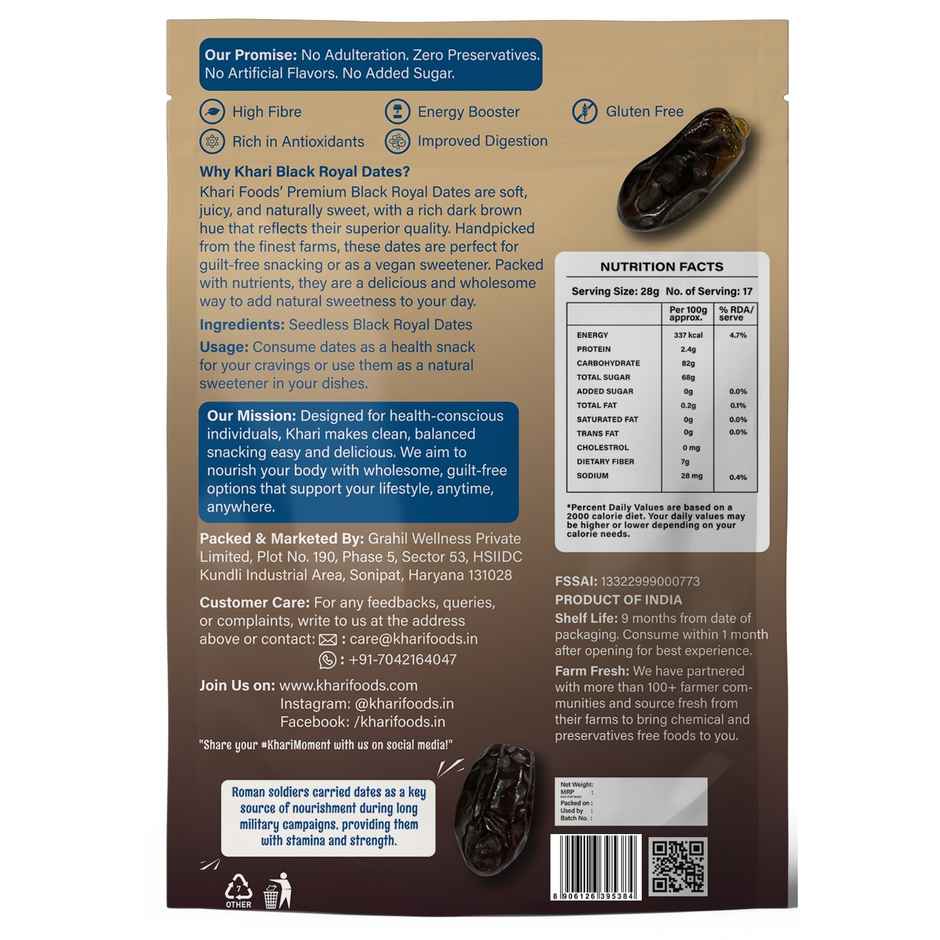 Khari Foods Royal Seedless Dates | Khajur Combo 